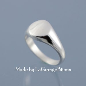 Sterling Silver Round Signet Ring: Smooth Pinky Ring