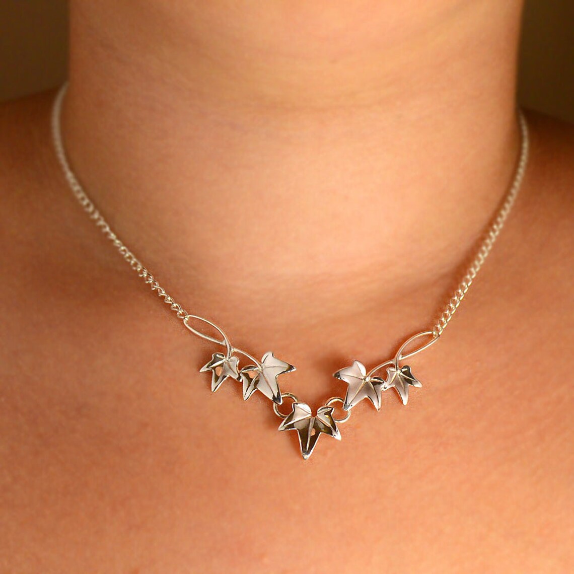 Ivy Leaf Necklace 925 Sterling Silver Etsy