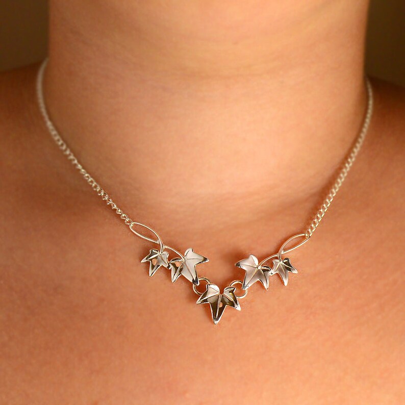 Ivy Leaf Necklace 925 Sterling Silver Etsy