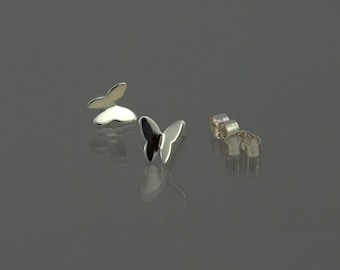 Little Butterfly stud or pole earring in solid 925 sterling silver inspired by nature