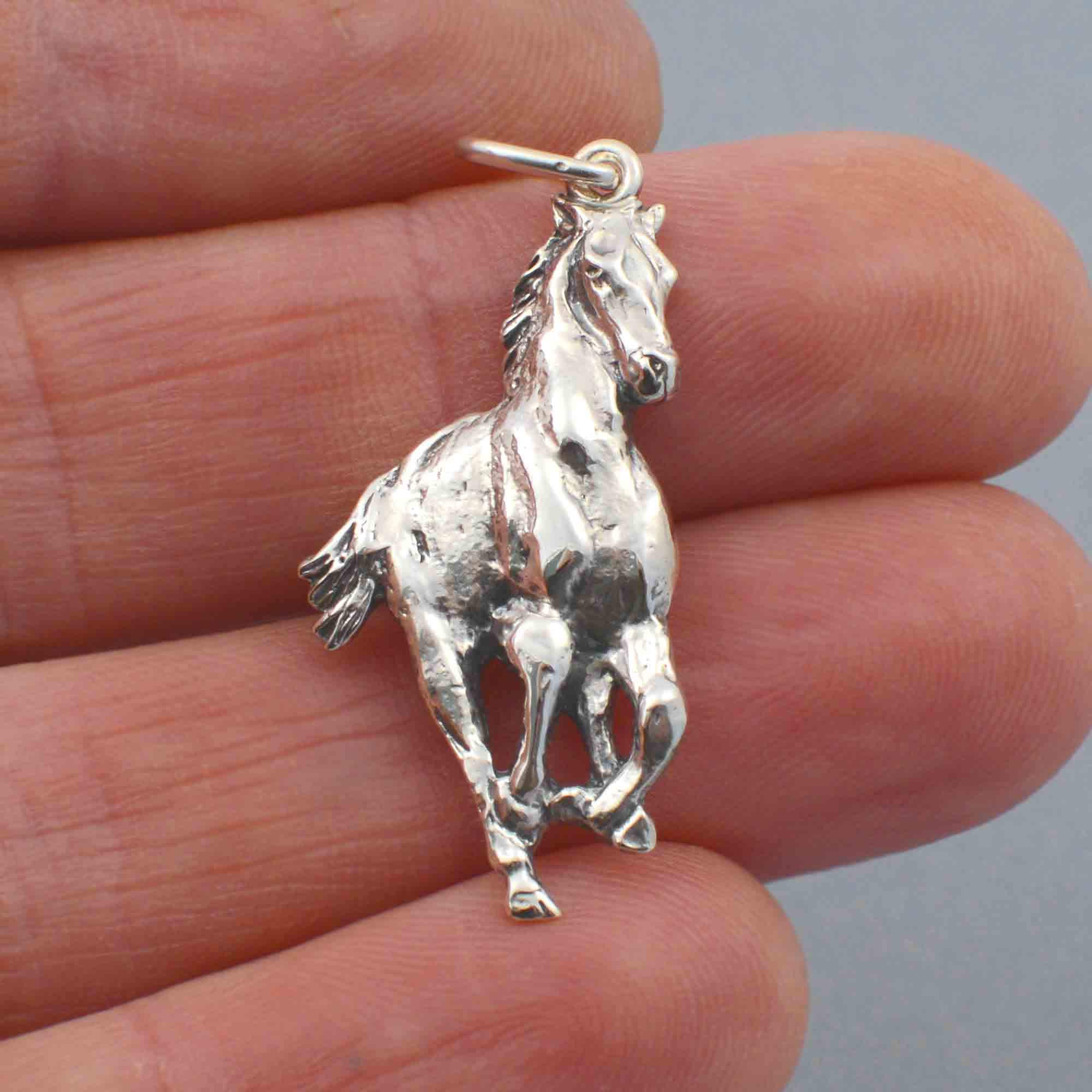 Galloping Horse Pendant in 925 Sterling Silver the Perfect | Etsy