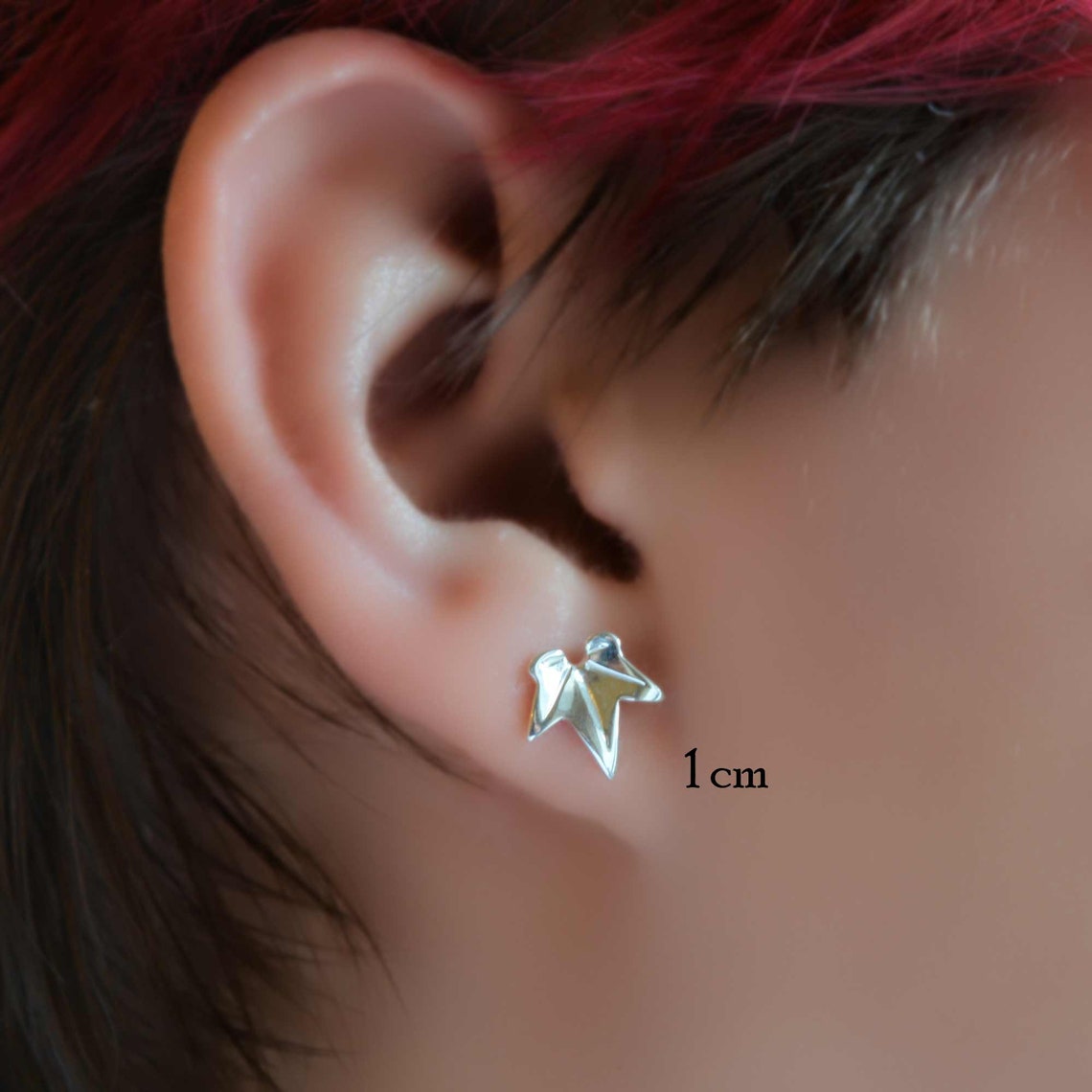 Boucle D’oreille Papillon Style Gothique – Strass Mauve, Pince, En Alliage