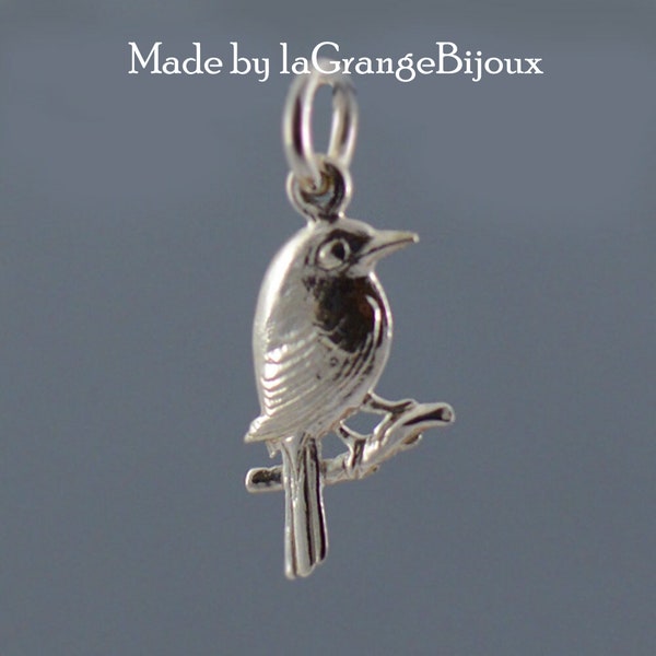 Pendentif d'un Rouge-Gorge en argent