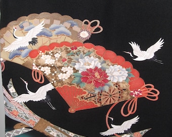 Vintage Japanese Tomesode Silk Fabric
