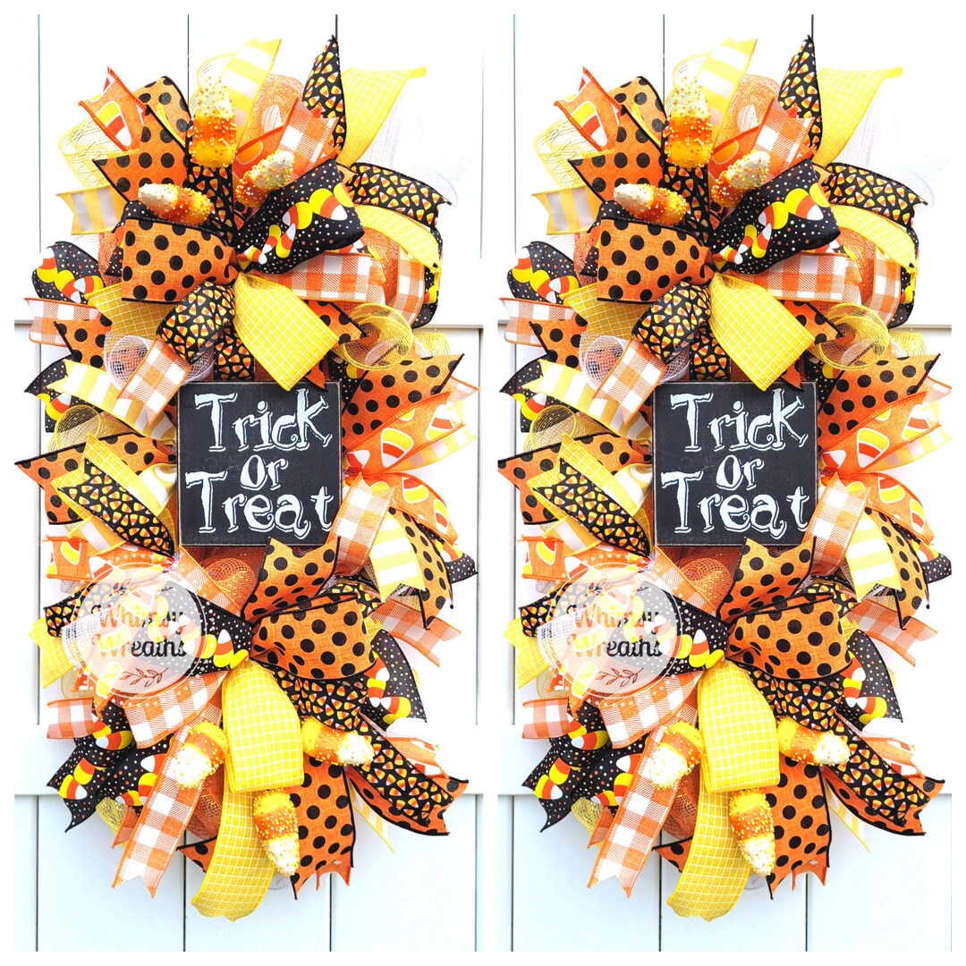 Halloween Swag Trick or Treat Swag Halloween Door Decor Etsy