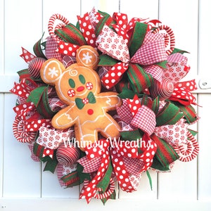 Christmas Wreath, Gingerbread Wreath, Gingerbread Christmas Wreath, Christmas Plush Wreath, Christmas Candy Wreath
