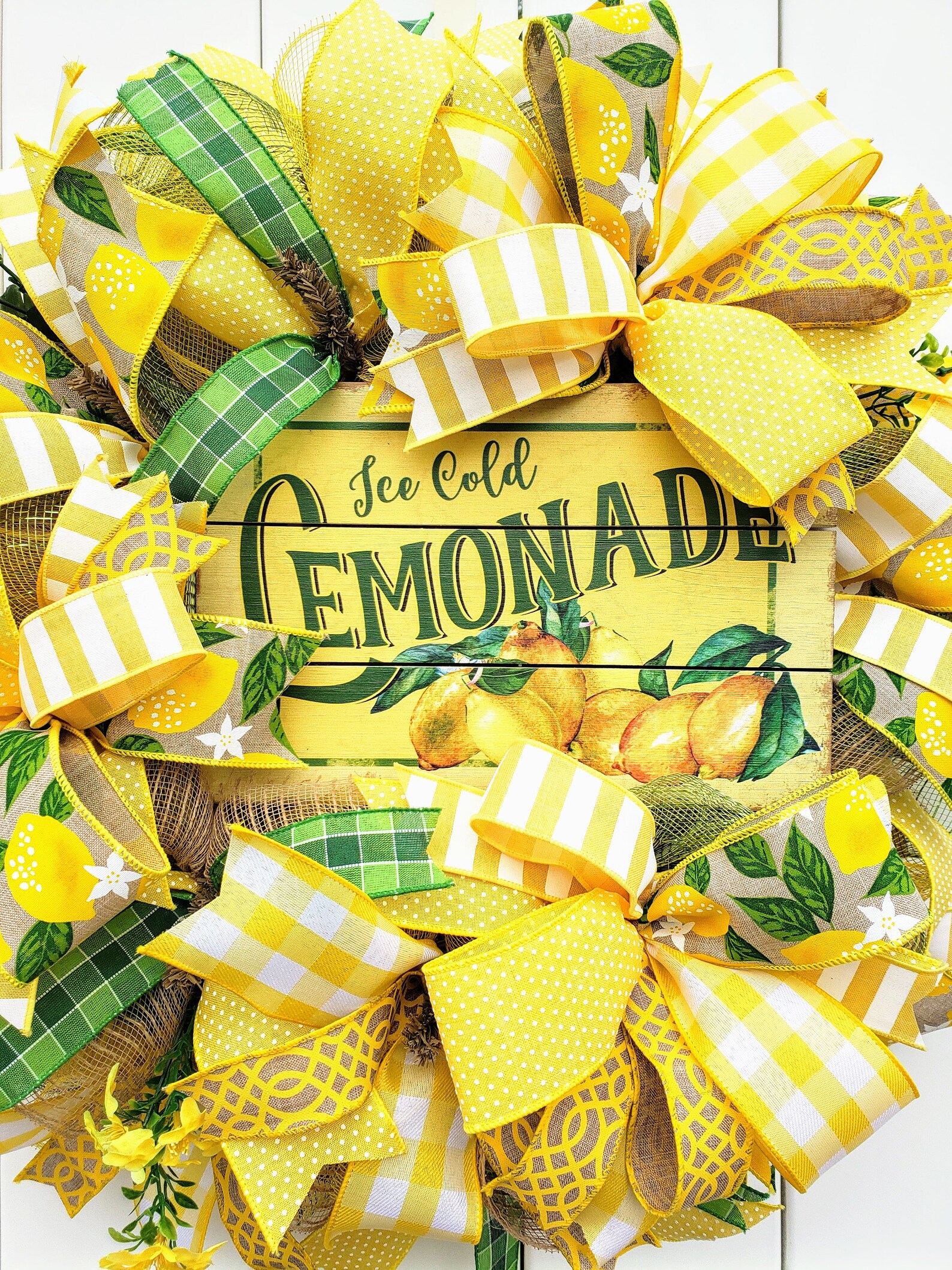Lemonade Wreath Lemon Wreath Summer Wreath Summer Lemon Etsy