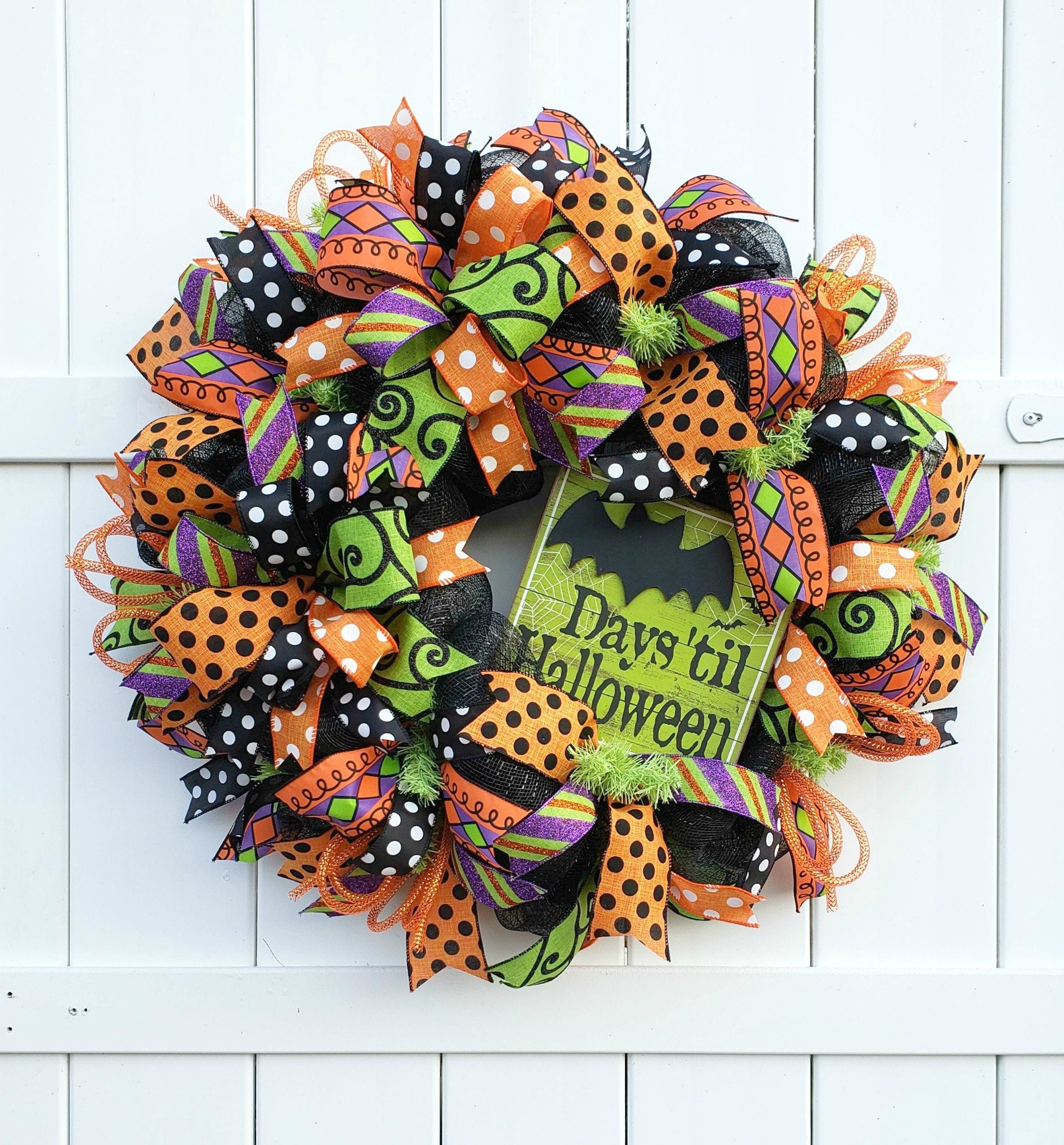 Halloween Wreath Halloween Countdown Wreath Days Til | Etsy