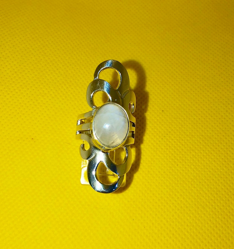 Big Sterling silver and moonstone Moon stone ring. Ring for woman sterling and stone ring made of 925 silver and moonstone