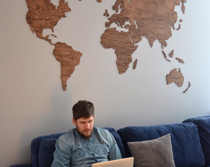 Wall World Map Recipe Book City Plan Accessories Par