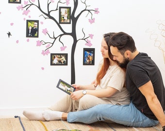 Unique Wall Decor, Family Tree With Photo Frames, Wooden Wall Decor with Family Photos, Wall Decorations for Living Room, Bedroom, Hall