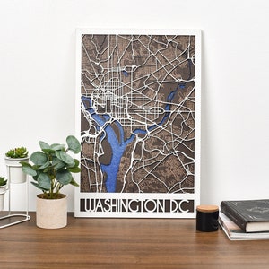 3D Holzkarte von Washington, benutzerdefinierte Karte Ihrer Stadt, personalisiertes Housewarming Geschenk, Geschenkidee für Zuhause, Holzwanddekor für Wohnzimmer