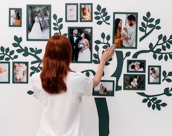 Einweihungsparty Geschenk, große LED Stammbaum Wandkunst, benutzerdefinierte Familienfotocollage, Holzstammbaum, Hochzeitsjubiläum Geschenk, Hauskunst