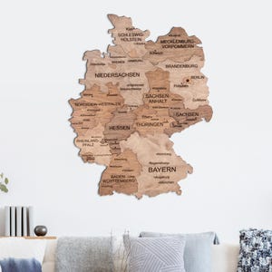 Mappa della Germania, regalo per il partner, decorazione da parete per l'ufficio, mappa da parete della Germania, arte di viaggio, regali di inaugurazione della casa, regalo di compleanno per il marito