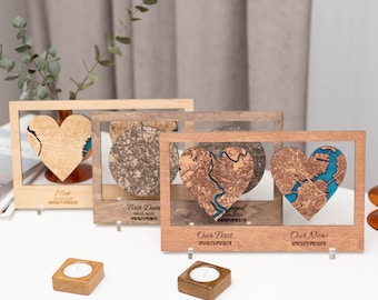 3D City Map, Personalized Anniversary Gift, Wedding Gifts, Where We Met Map, Engagement Couple Gift, Wood City Map, First Date Location Map