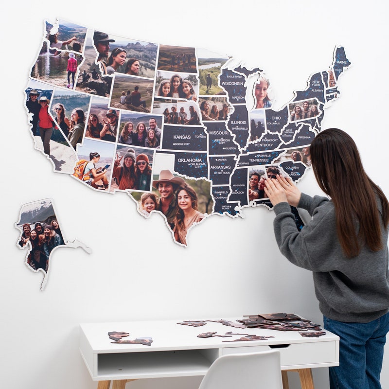 Custom Travel Map of Usa Etsy