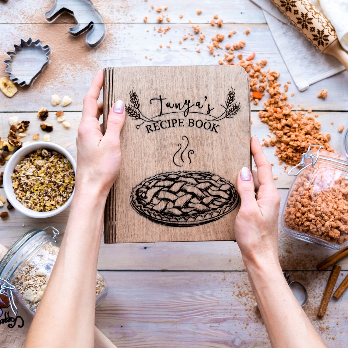 Wood Recipes Binder Personalized Recipe Book Bridal Shower Etsy