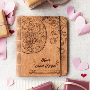 Recipe Book Wooden Binder, Personalized Gifts for Her, Mom Birthday Gifts, Custom Cookbook, Home Kitchen Gift for Women Bild 19