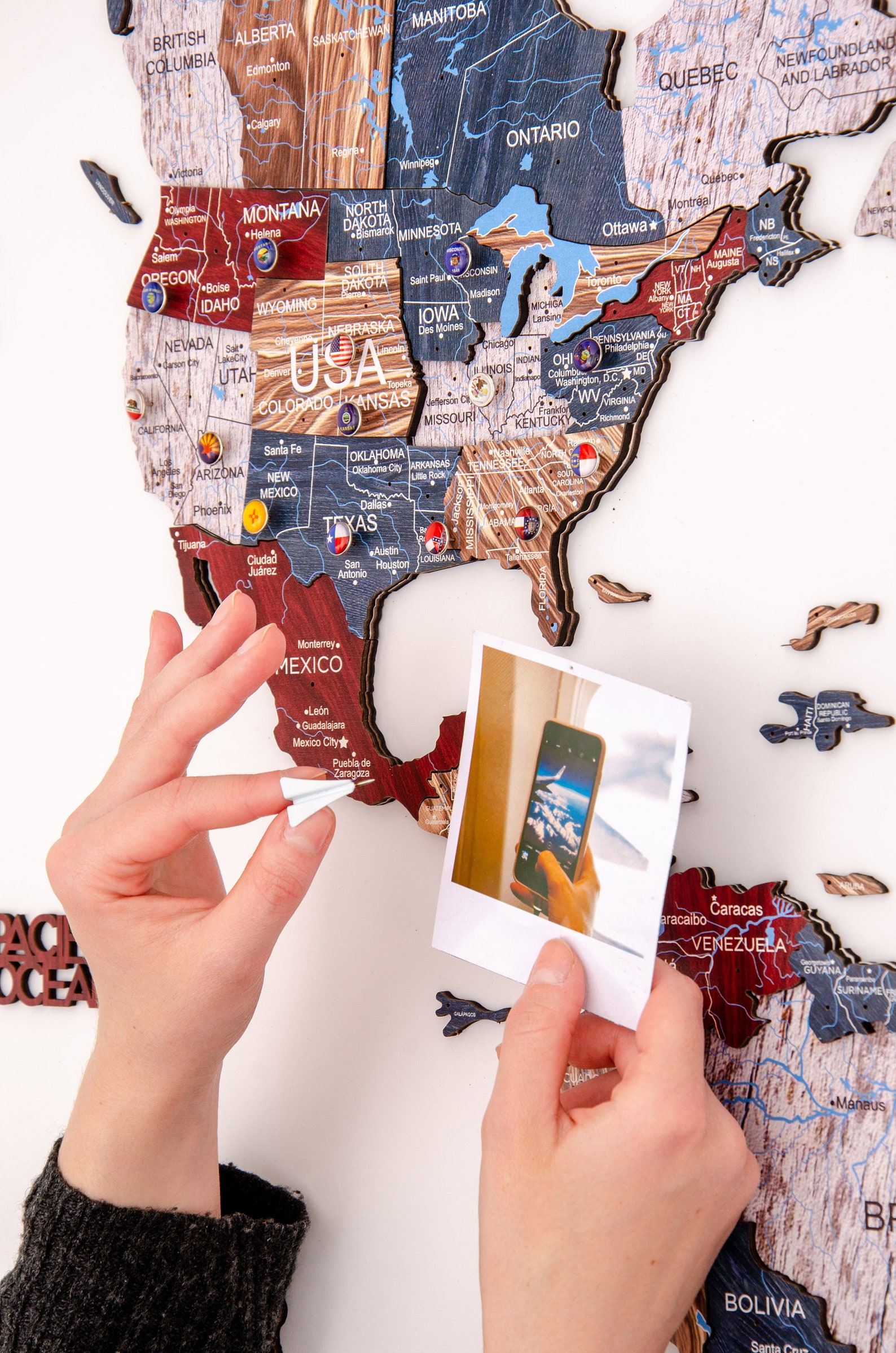 Wooden Map Wall Travel Art by Enjoy The Wood Wall Decor Etsy