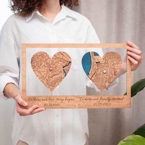 3D City Map Personalized Location, Where We Met Love Map, Wedding Gift