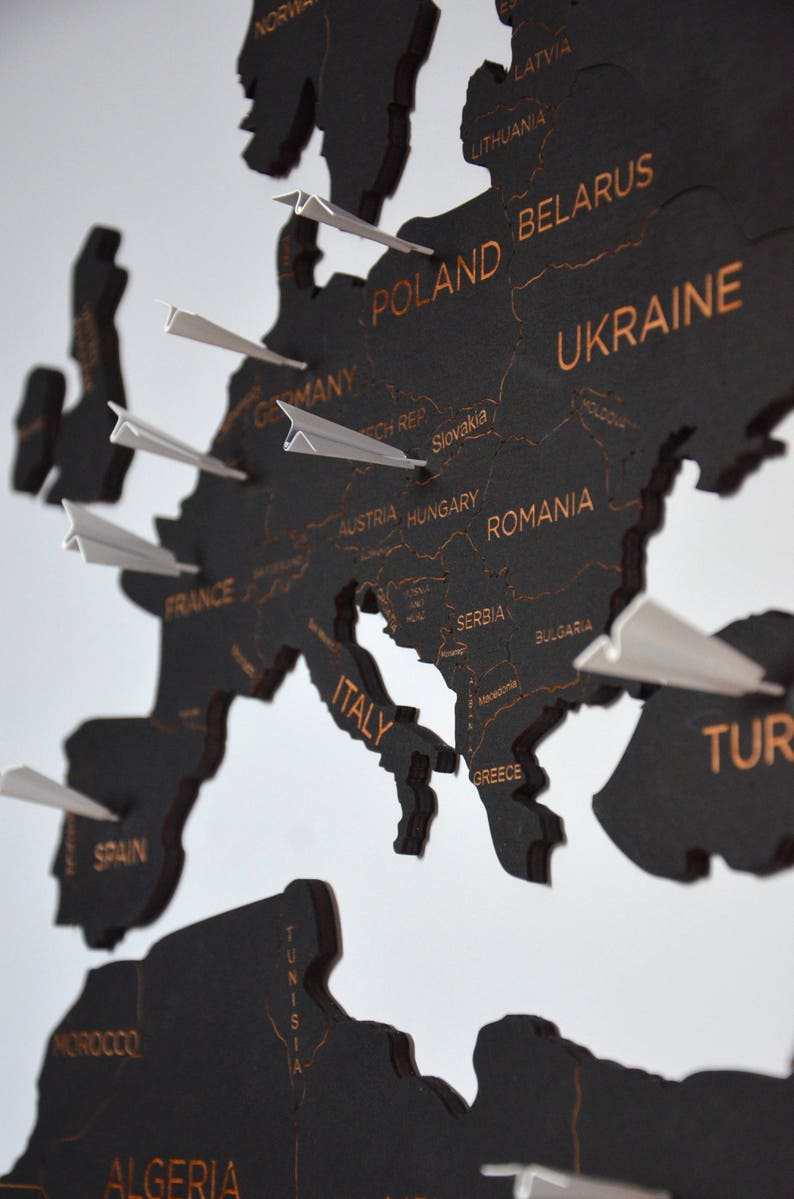 Push Pin Travel World Map Wooden Pin Map Of The World Wall