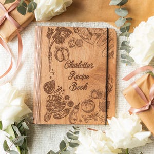 Custom Recipe Books To Write In Wooden Cook Book Binder, Cooking Gift for Women