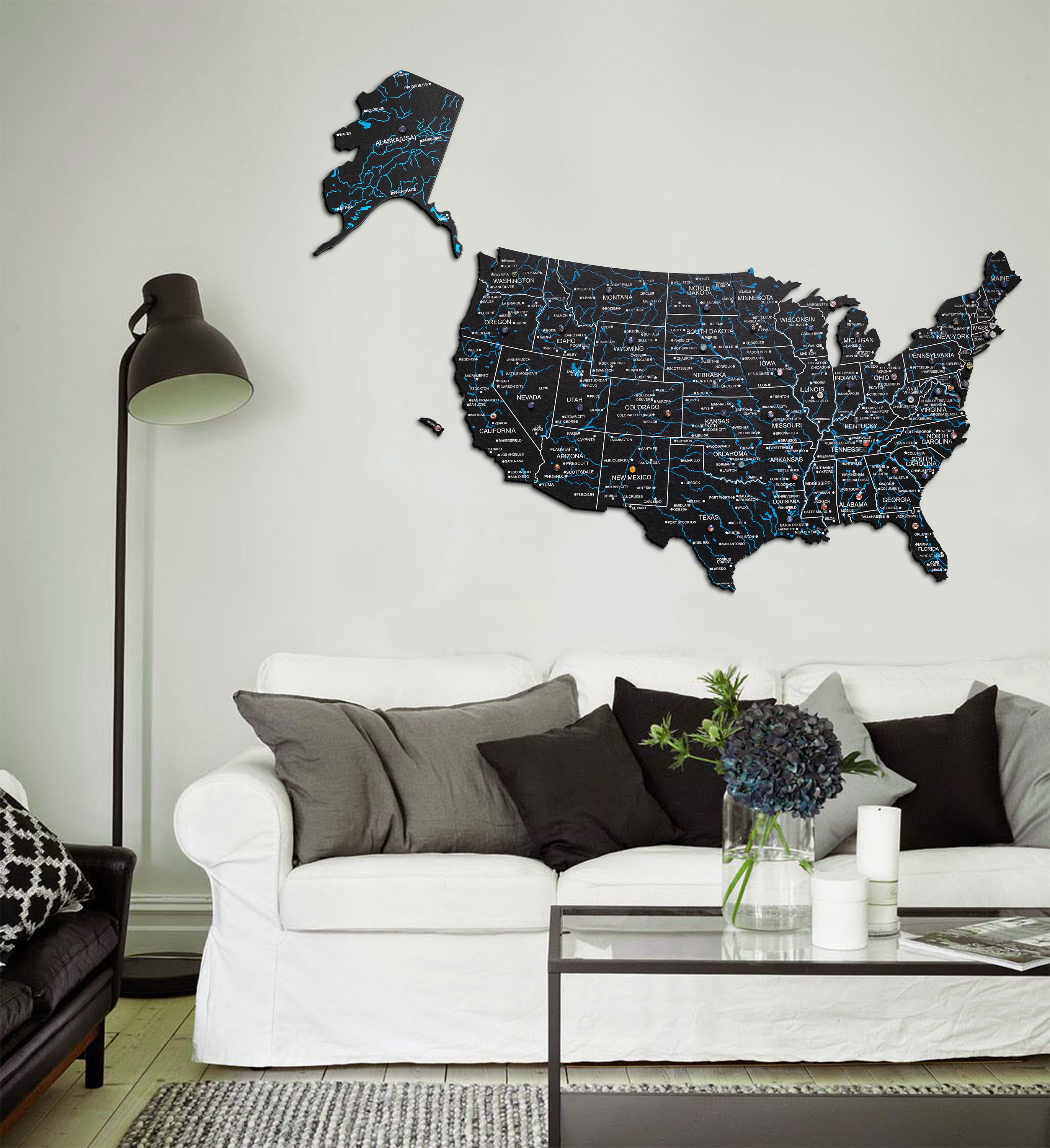 black map of united states – Image 4