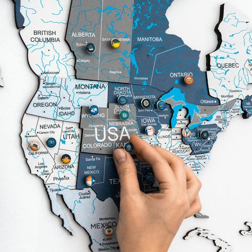 Home Decor and Gifts, Colored World Map Push Pin Travel Wall Art, Housewarming Gifts, Birthday Gift for Friend Boyfriend, New Apartment Gift