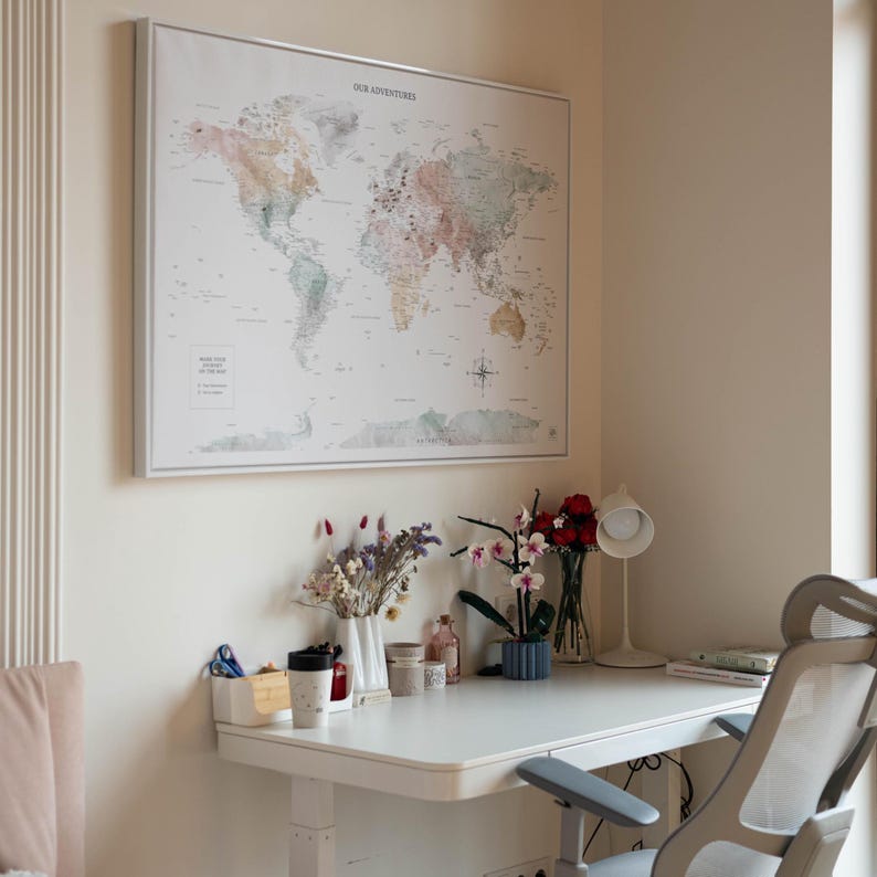 Places You've Been World Map, Detailed Push Pin Travel Map Visited Countries image 10