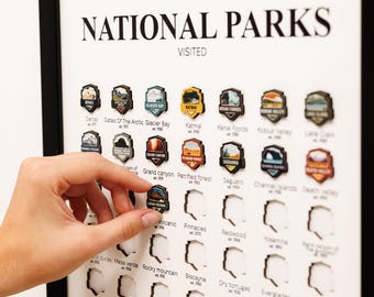 Nationaal park checklist poster 3D moderne muur interieur reistracker nationaal park liefhebbers cadeau housewarming cadeau jubileum cadeau