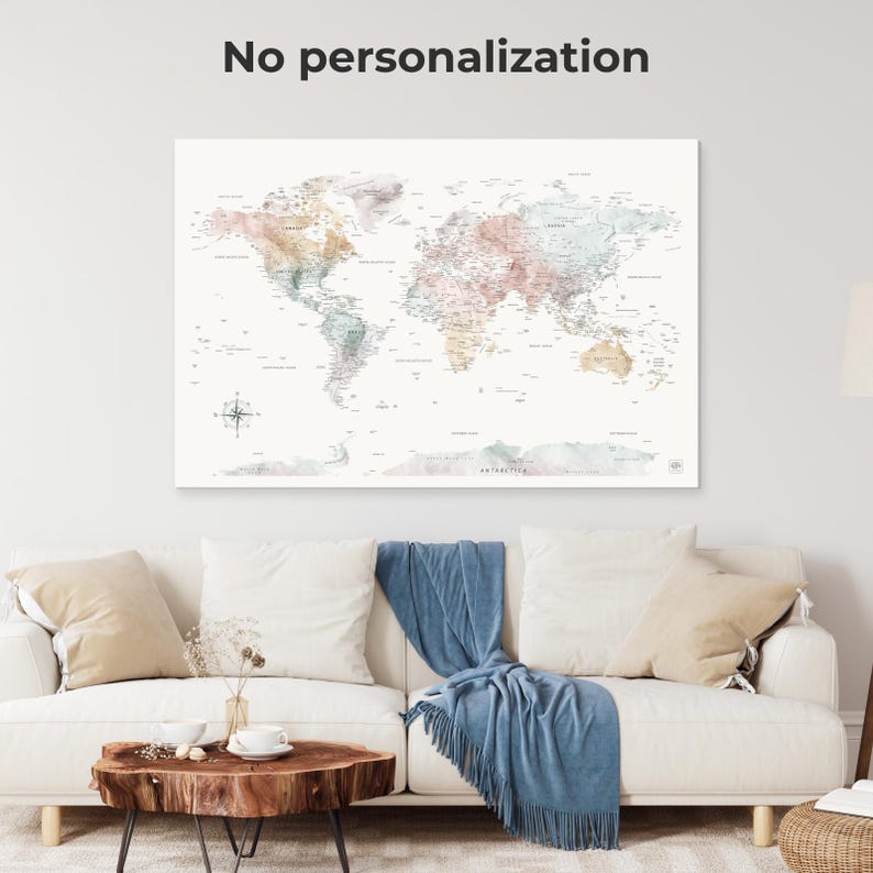 Places You've Been World Map, Detailed Push Pin Travel Map Visited Countries image 6