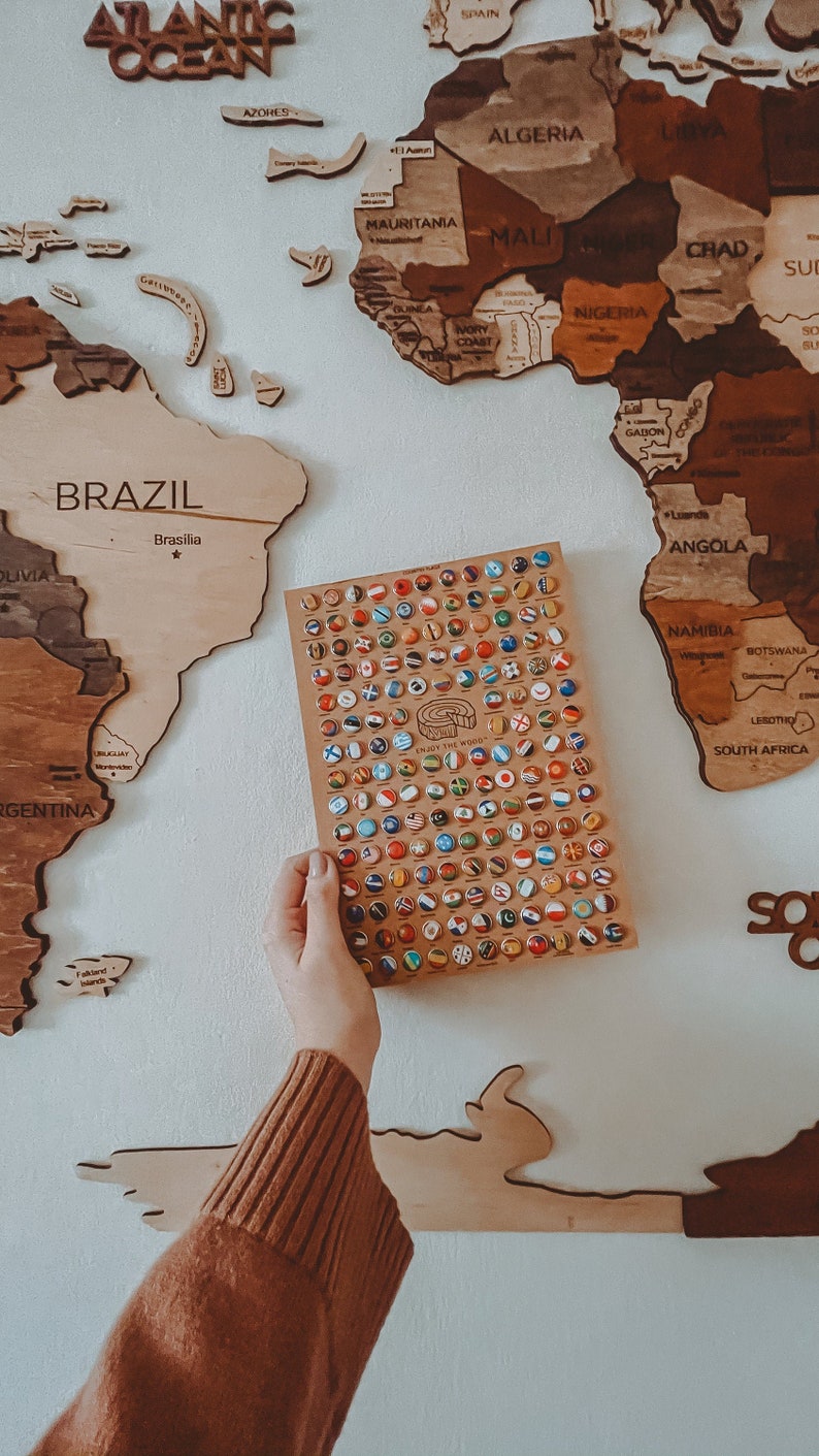 Flags Push Pins For Wood World Map by Enjoy The Wood image 2