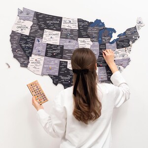 Reise Karte Display Wand Kunst Land Wohnkultur USA Karte Push Pin Wand Stück Einweihungsparty Geschenk für Sie Ihn 5