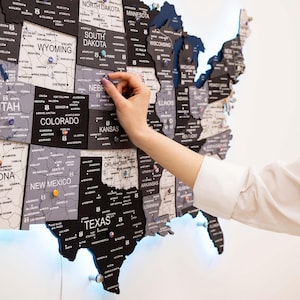 Nieuw Huis Cadeaus Amerikaanse kaartdecor LED-achtergrondverlichting Gereisde staten kaart Road Trip Art Amerika Plaatsen waar ik ben geweest Cadeaus voor mensen die graag reizen