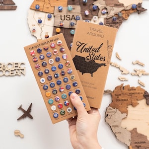 US Flag Push Pins for Wooden Map Cork Pinboard