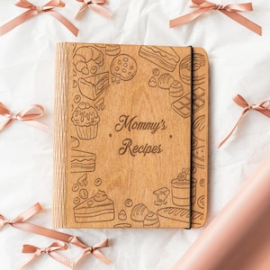 Recipe Book Wooden Binder, Personalized Gifts for Her, Mom Birthday Gifts, Custom Cookbook, Home Kitchen Gift for Women Bild 16
