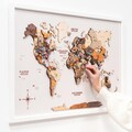 3D Wooden World Map, Panel Wall Art, Push Pin Map on Board, Travel Decor, 5th Anniversary Gift, Housewarming Gift product logo
