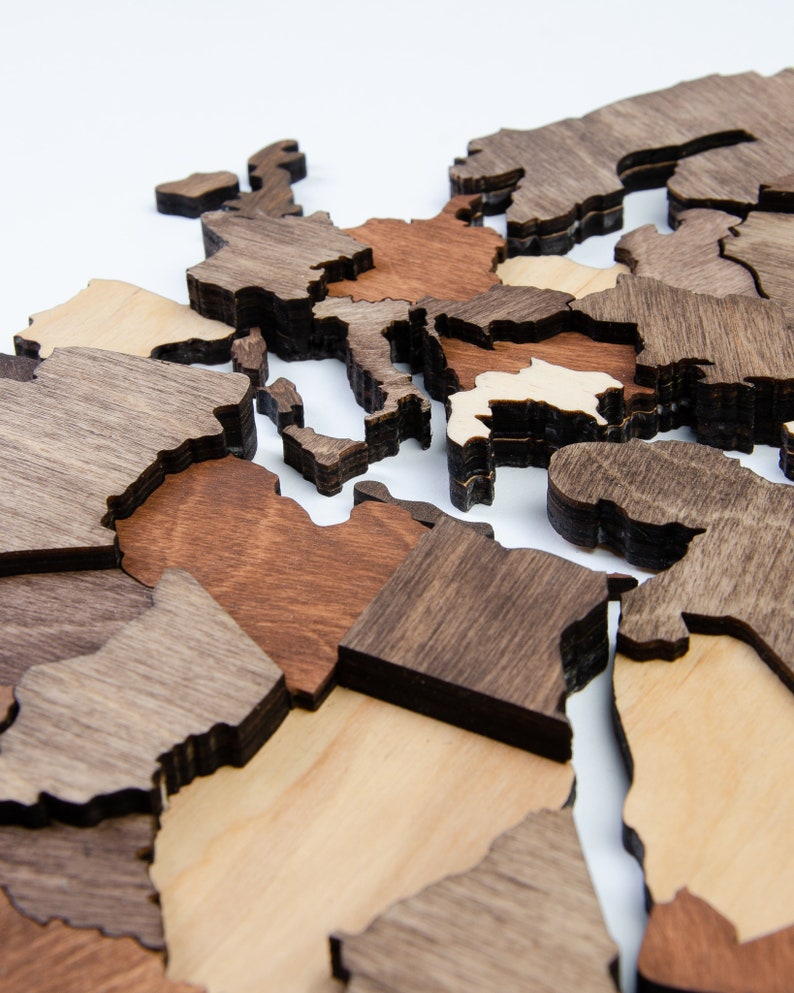 Wooden World Map Flags Pins Rustic Wall Decor House Decor Etsy