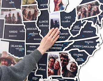 50 States Travel Map, USA Picture Map, States Visited Map, Create a Collage, Anniversary Gift, Birthday Gift, Independence Day Gift Idea