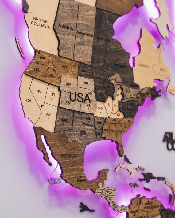 World Map Wooden Led Lighting 3d Effect In 2020 Wood vrogue.co