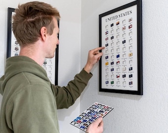 Cadeau Nationaal Park Gepersonaliseerde reisposter Woondecoratie Kleurrijk bucketlist Checklist Cadeau voor hem