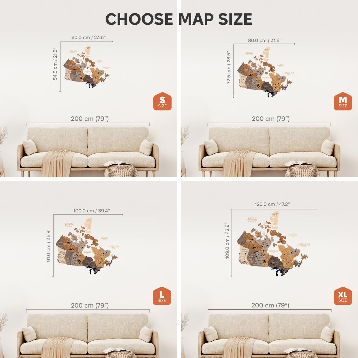 3D Wooden Canada Map, Travel Map With Canadian Landmarks & Provinces ...