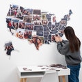 Custom USA Map, 50 States Photo Map, US Picture Map, Travel Memories on Photo Map, Create a Collage, Wall Decor Home Art, Anniversary Gift product logo