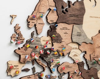 Wooden World Map Enjoy The Wood, Home Decor, World Map Wall Art