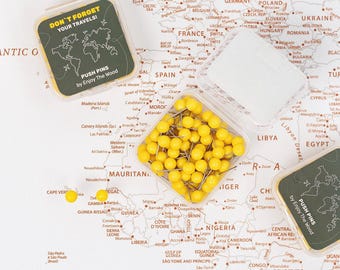 Push Pins for Canvas, Cork Maps, Pinboard Pins, Travel Tracker Ideas, Map Gift