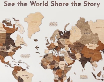 Citazione personalizzata da parete in legno sopra la mappa - Decorazione da viaggio