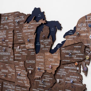 Décoration murale moderne pour lieu de travail, décoration de voyage au-dessus du lit, carte des parcs nationaux des États-Unis, carte fantastique des États-Unis, cadeau pour jeunes mariés, cadeau de mariage pour couple