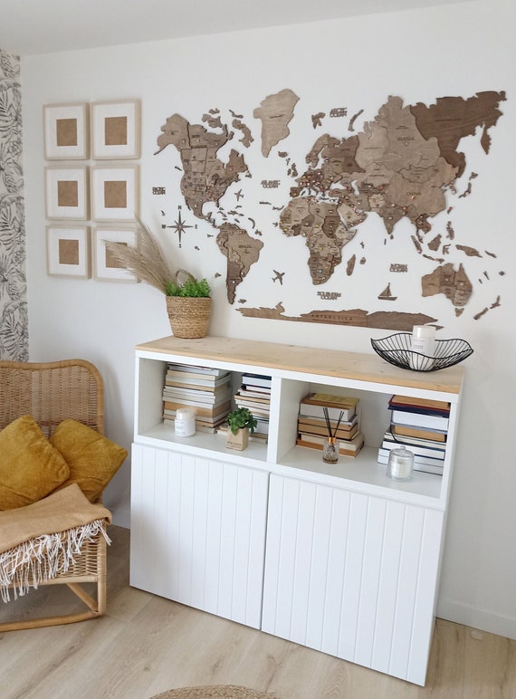 World Map Wall Art Push Pin Travel Map Home Wall Decor 5th