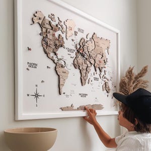 Our Family Adventure Map, Personalized Travel Map With Pins, Triptych ...