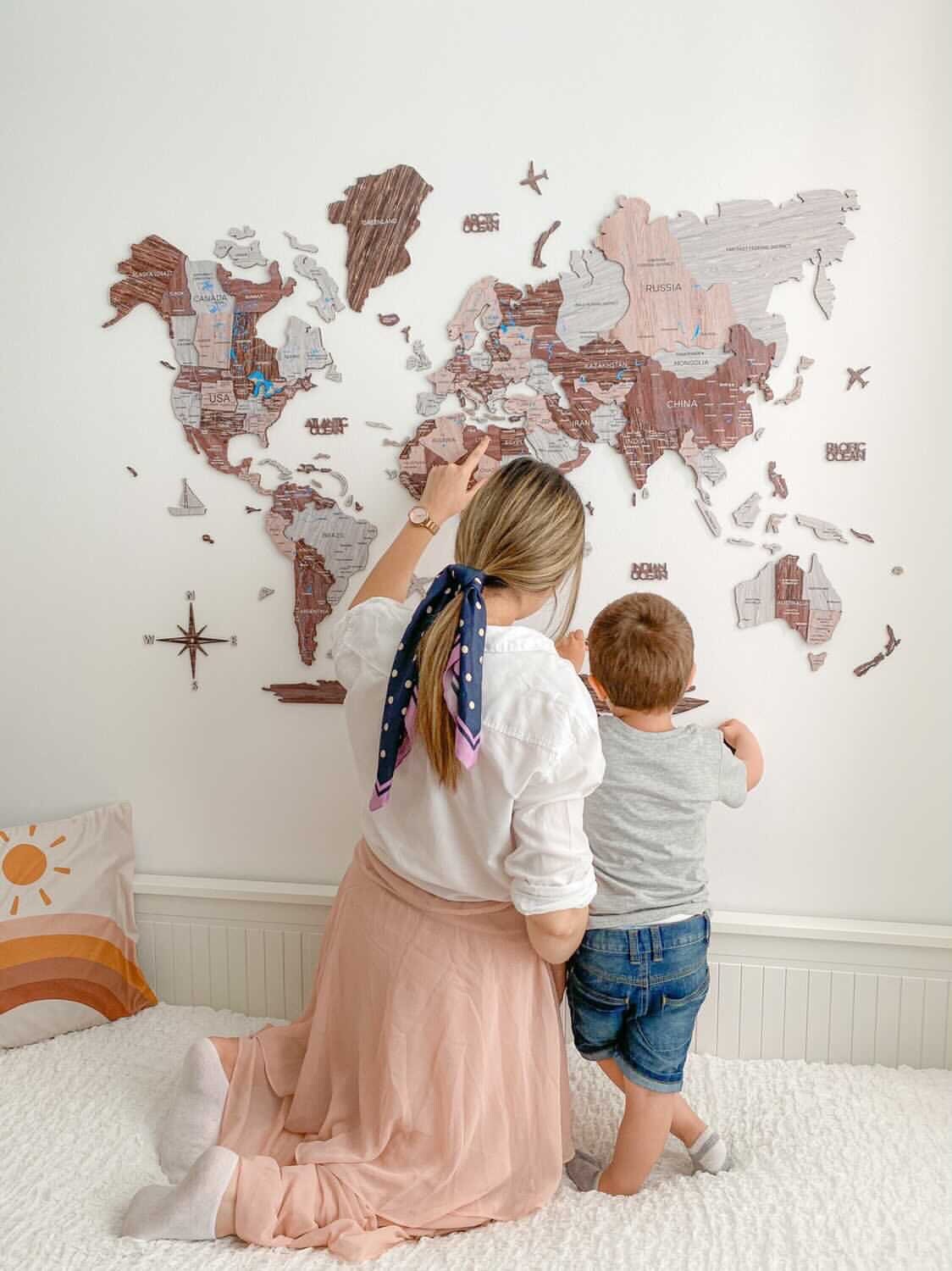 Wooden Map Of The World Wall Map by Enjoy The Wood Modern Wood | Etsy